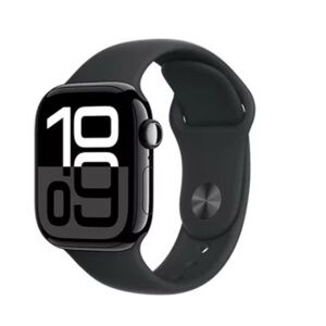 Jet Black Apple Watch Series 10 Jet Black Aluminum Black Sport Band S/M